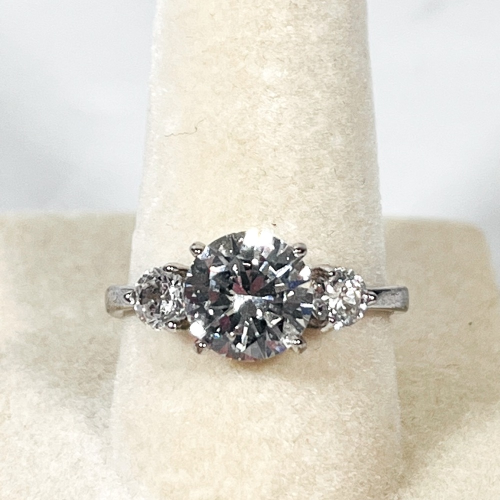 Silver Tone CZ Women's Ring - Picture 2 of 8